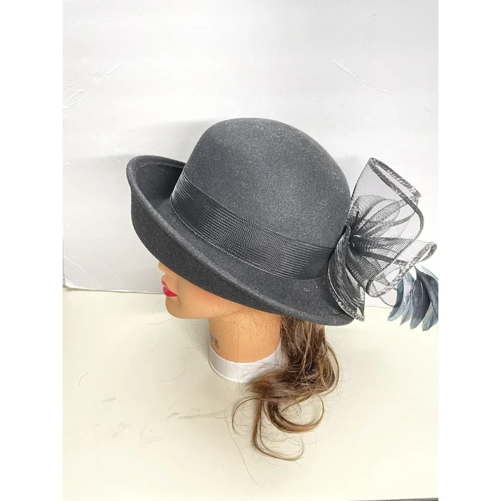 Mr John Signature Series Womens 100% Wool/Laine Brim Felt Hat Size 22,3/4